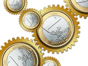 techniek, euro munten als tandwielen